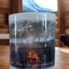 11oz Coffee cup with fire pit on table Ceramic Coffee Mug
