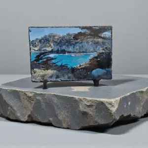 Stone plaque set on stone