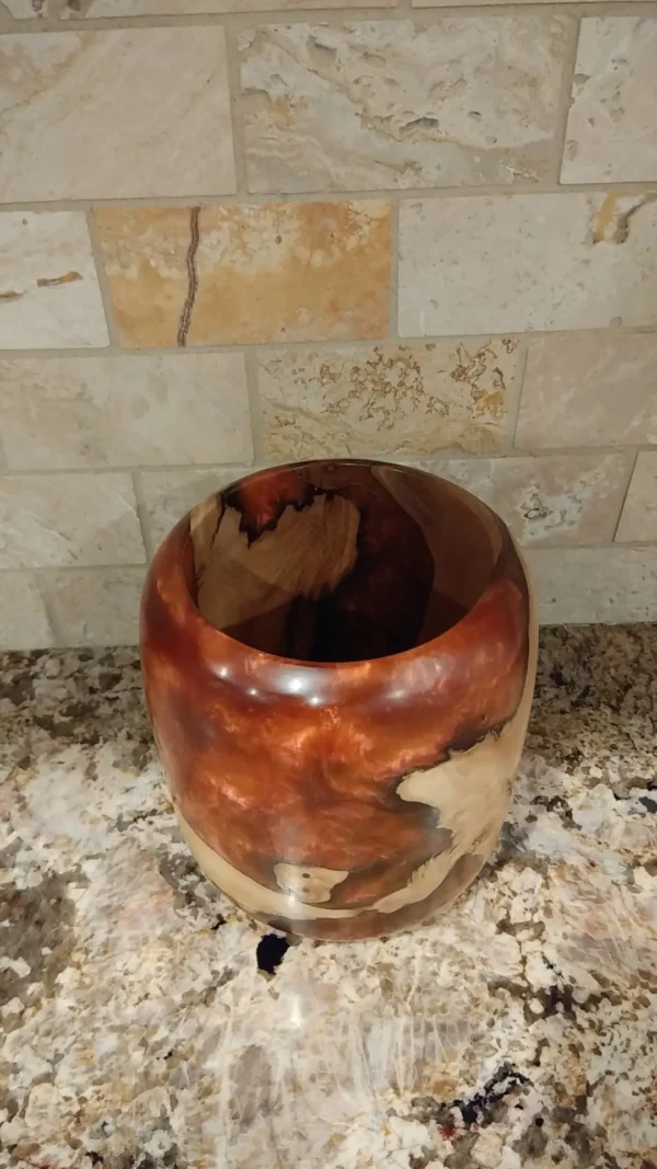 Cypress Wood Bowl with Copper Resin