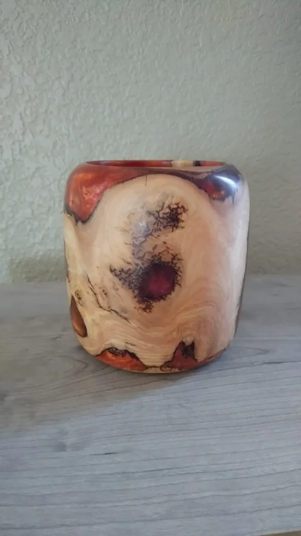 Cypress Wood Bowl with Copper Resin
