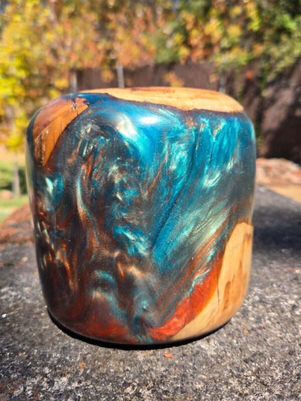 Emerald Green and Copper Driftwood and Resin Bowl