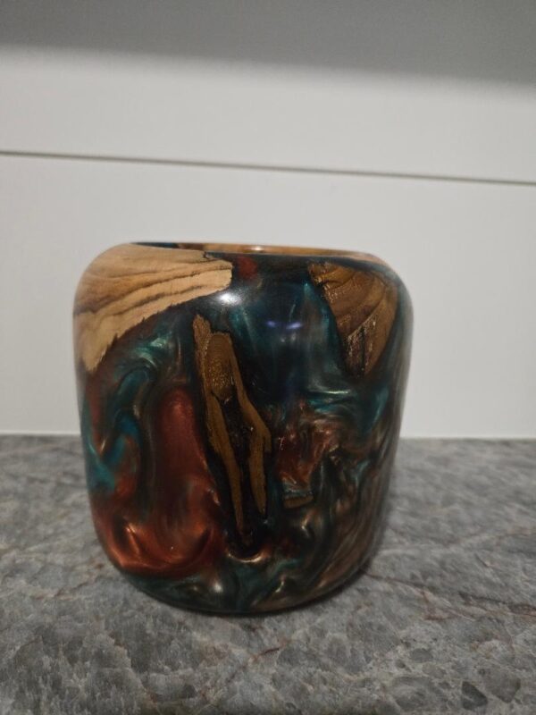Emerald Green and Copper Driftwood and Resin Bowl