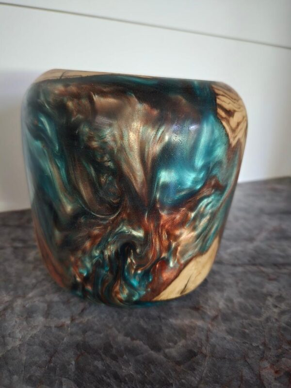 Emerald Green and Copper Driftwood and Resin Bowl