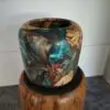 Emerald Green and Copper Driftwood and Resin Bowl