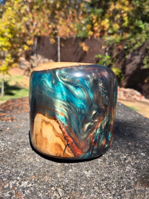 Emerald Green and Copper Driftwood and Resin Bowl