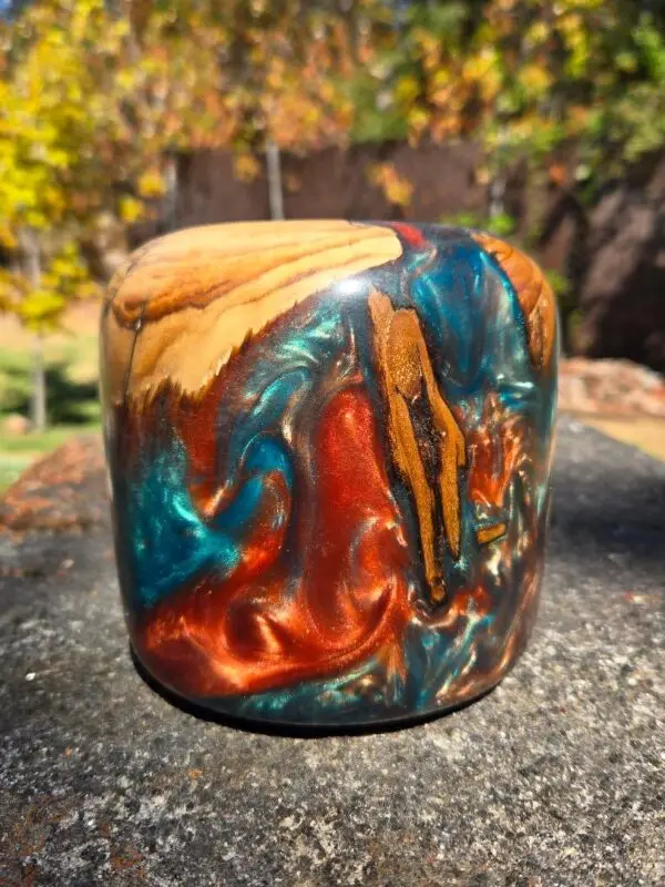 Emerald Green and Copper Driftwood and Resin Bowl